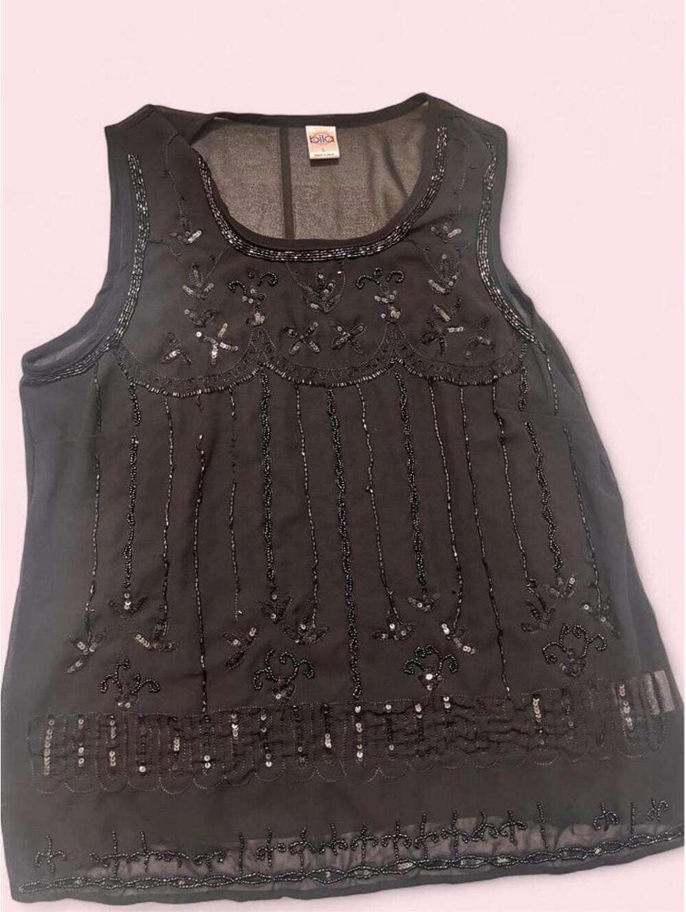 Vintage Black beaded tank top